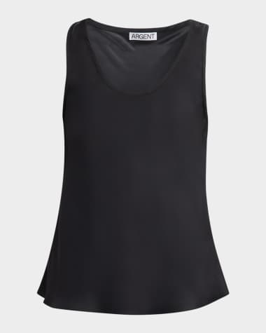 ARGENT Scoop-Neck Silk Charmeuse Tank