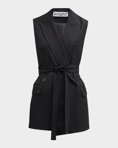 ARGENT Belted Double-Breasted Seasonless Wool Vest
