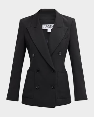 ARGENT Chelsea Double-Breasted Stretch Crepe Blazer