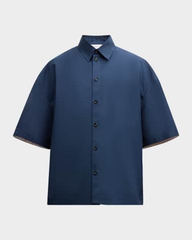 Bottega Veneta Men's Compact Canvas Sport Shirt