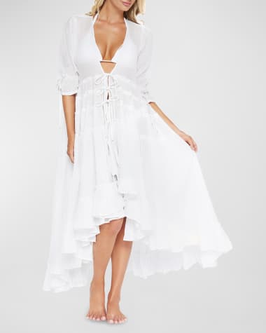 PQ Swim Kinsley High-Low Tie-Front Coverup