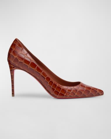 Christian Louboutin Kate Croco Red Sole Classic Pumps