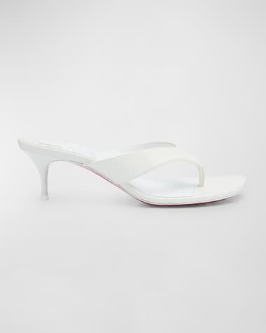 Christian Louboutin Leather Thong Red Sole Slide Sandals