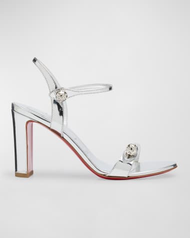 Christian Louboutin Women s Silver Sandals Shoes Neiman Marcus