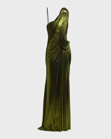 Gaurav Gupta Sculpted Wave One-Shoulder Gown