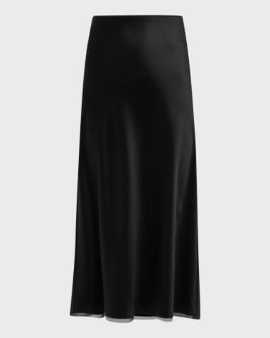 La Ligne Satin Bias-Cut Slip Skirt