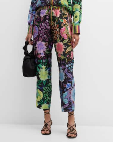 Pierre-Louis Mascia Cropped High-Rise Floral-Print Silk Pants