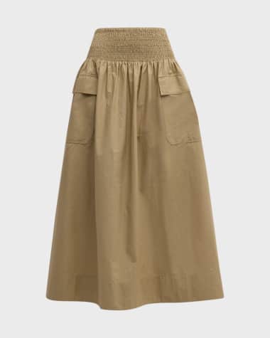 Mes Demoiselles Pelambre Smocked Waistband Maxi Skirt