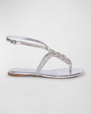 Silver flat sandals for prom top