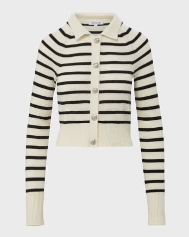 Veronica Beard Cheshire Striped Cashmere Cardigan