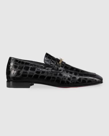 Christian Louboutin Men's MJ Moc Alligator-Effect Bit Loafers