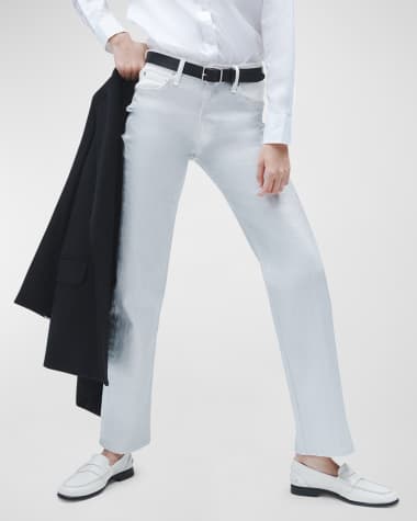 Rag & Bone Harlow Metallic Straight-Leg Jeans