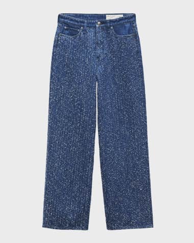Rag & Bone Logan Tweed Wide-Leg Jeans