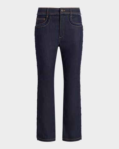 Cinq a Sept Sallie Piped Cropped Bootcut Denim Pants