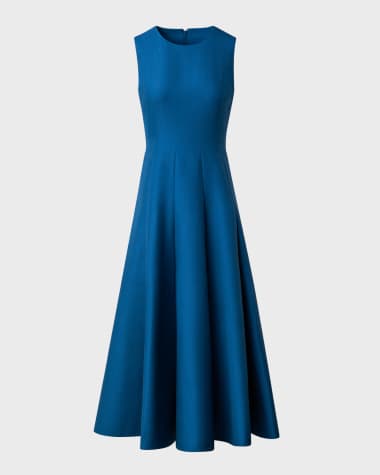 Akris Cotton Silk Flared Midi Dress