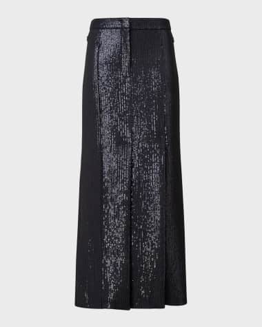 Akris Silk Chiffon Sequin Maxi Skirt