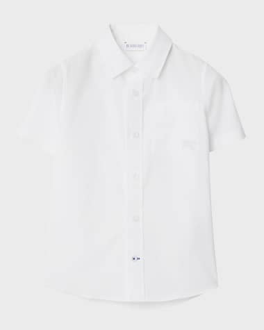 Burberry Boy's Owen EKD Embroidered Short-Sleeve Shirt, Size 3-14