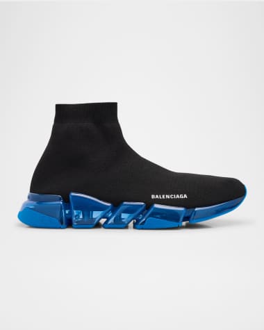 Balenciaga Men's Speed 2.0 Clear-Sole Knit Runner Sneakers