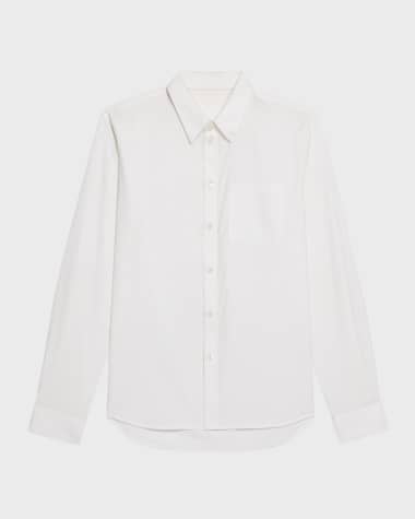 Helmut Lang Men's Classic Button-Down Soft Cotton Shirt