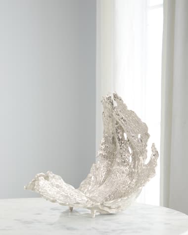 John-Richard Collection Small Time-Worn Leaf Sculpture, Brass