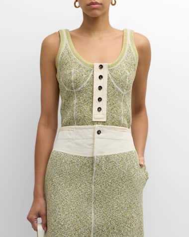 V-Neck Hardware One-Piece Swimsuit