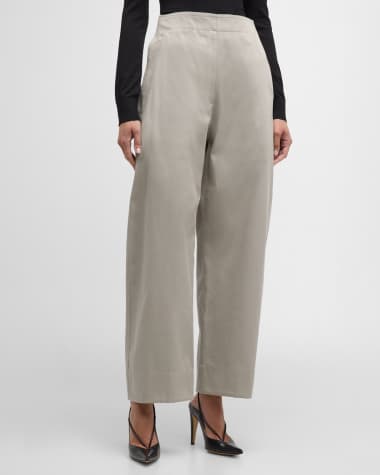 Bottega Veneta High-Rise Wide-Leg Cotton Twill Trousers