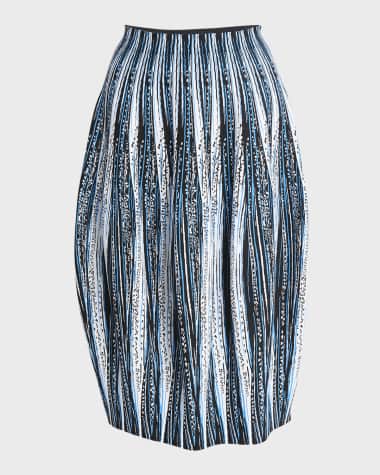 Bottega Veneta Jacquard Feather Midi Skirt
