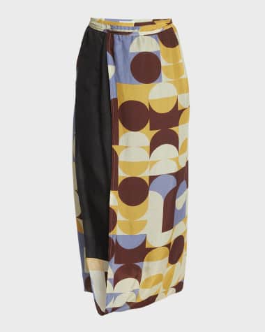 Dries Van Noten Spa Printed Midi Skirt