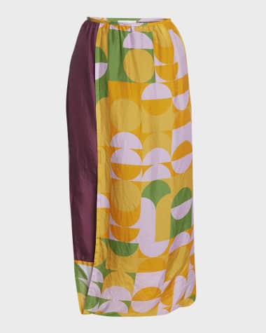 Dries Van Noten Spa Printed Midi Skirt