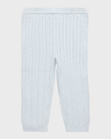 Ralph Lauren Childrenswear Boy's Organic Cotton Cable-Knit Sweater Pants, Size 3M-24M