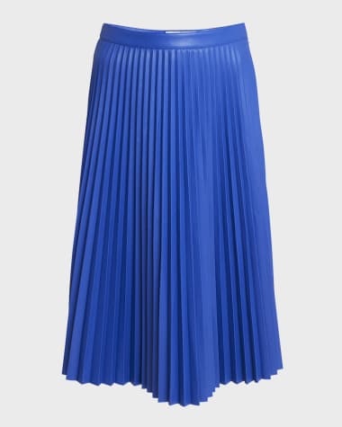 Proenza Schouler White Label Daphne Pleated Faux-Leather Midi Skirt