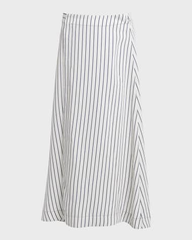 Proenza Schouler White Label Georgie Striped A-line Midi Skirt