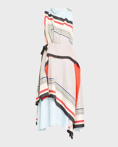 3.1 Phillip Lim NY Liberty Sleeveless Floral Draped Maxi Dress