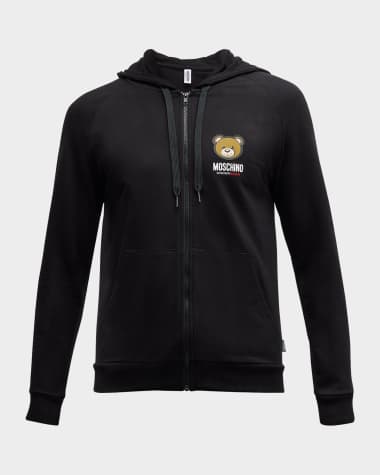 Moschino Men's Bear Logo Zip Hoodie