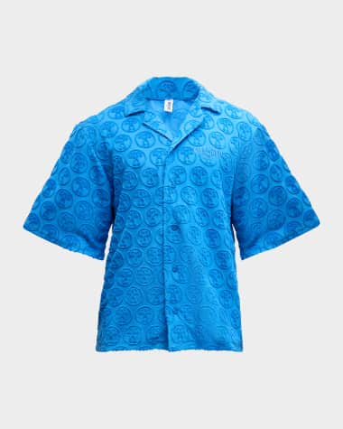 Moschino Men's Monogram Toweling Camp Shirt