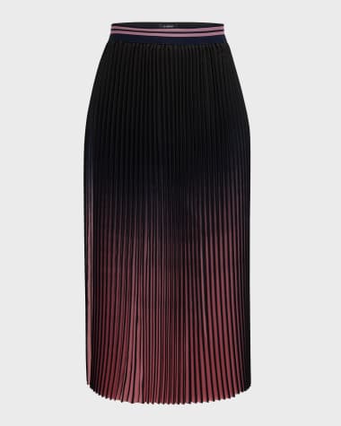 Le Superbe Pleated Ombre Midi Skirt