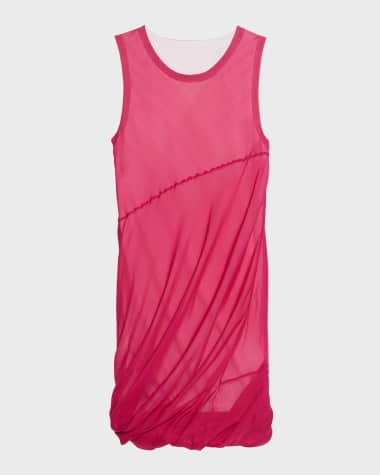 Helmut Lang Sleeveless Silk Bubble Mini Dress