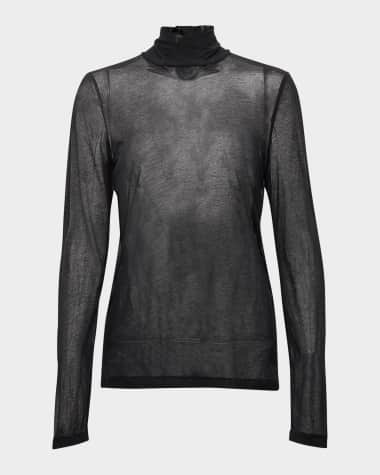 Helmut Lang Sheer Two-Way Turtleneck Top