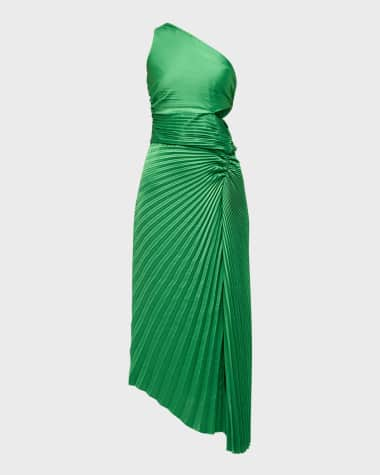 A.L.C. Dahlia Pleated One-Shoulder Maxi Dress