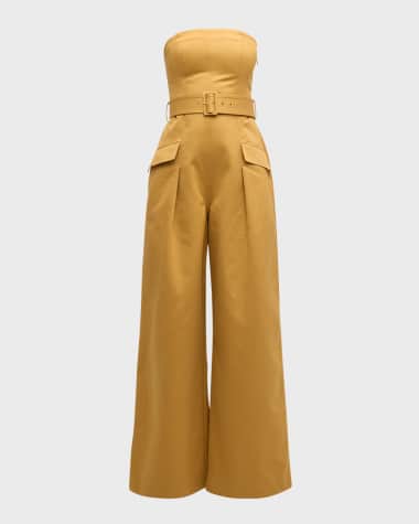 A.L.C. Presley Strapless Belted Jumpsuit