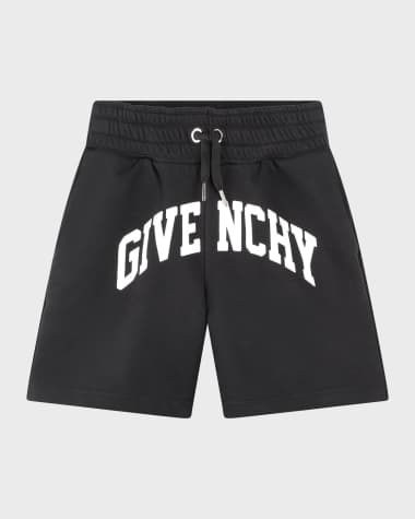 Givenchy Boy's Logo Fleece Drawstring Shorts, Size 4-6