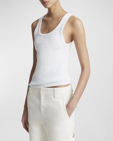 Vince Scoop-Neck Ribbed Tank Top