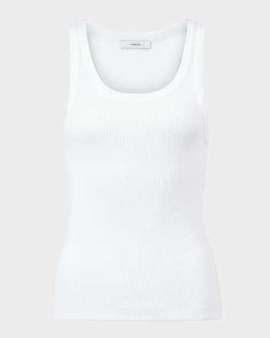 Vince Scoop-Neck Ribbed Tank Top