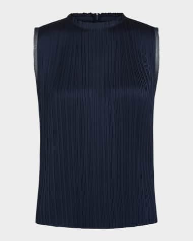 Vince Pleated Crewneck Shell Top