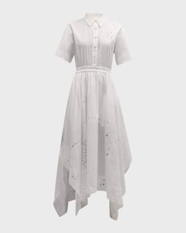 A.L.C. Amy Short-Sleeve Eyelet Maxi Dress