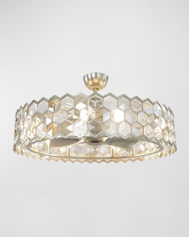 John-Richard Collection Arregio 40" 8-Light Crystal Chandelier with Fan