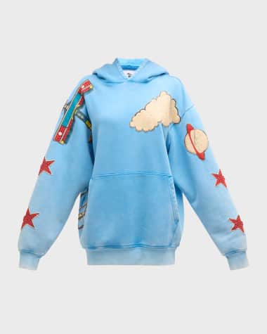 Cout De La Liberte Killian Airplane Stoned Long-Sleeve Hoodie