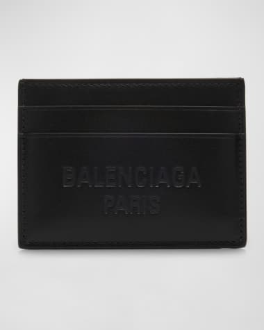 Balenciaga Men's Duty Free Embossed Logo Leather Card Holder