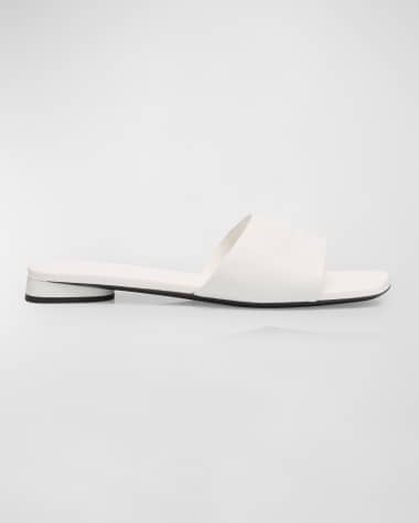 Balenciaga Dutyfree Leather Logo Slide Sandals
