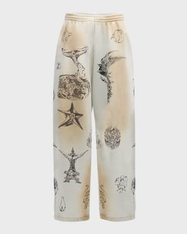 Balenciaga Men's Baggy Tat Sweatpants